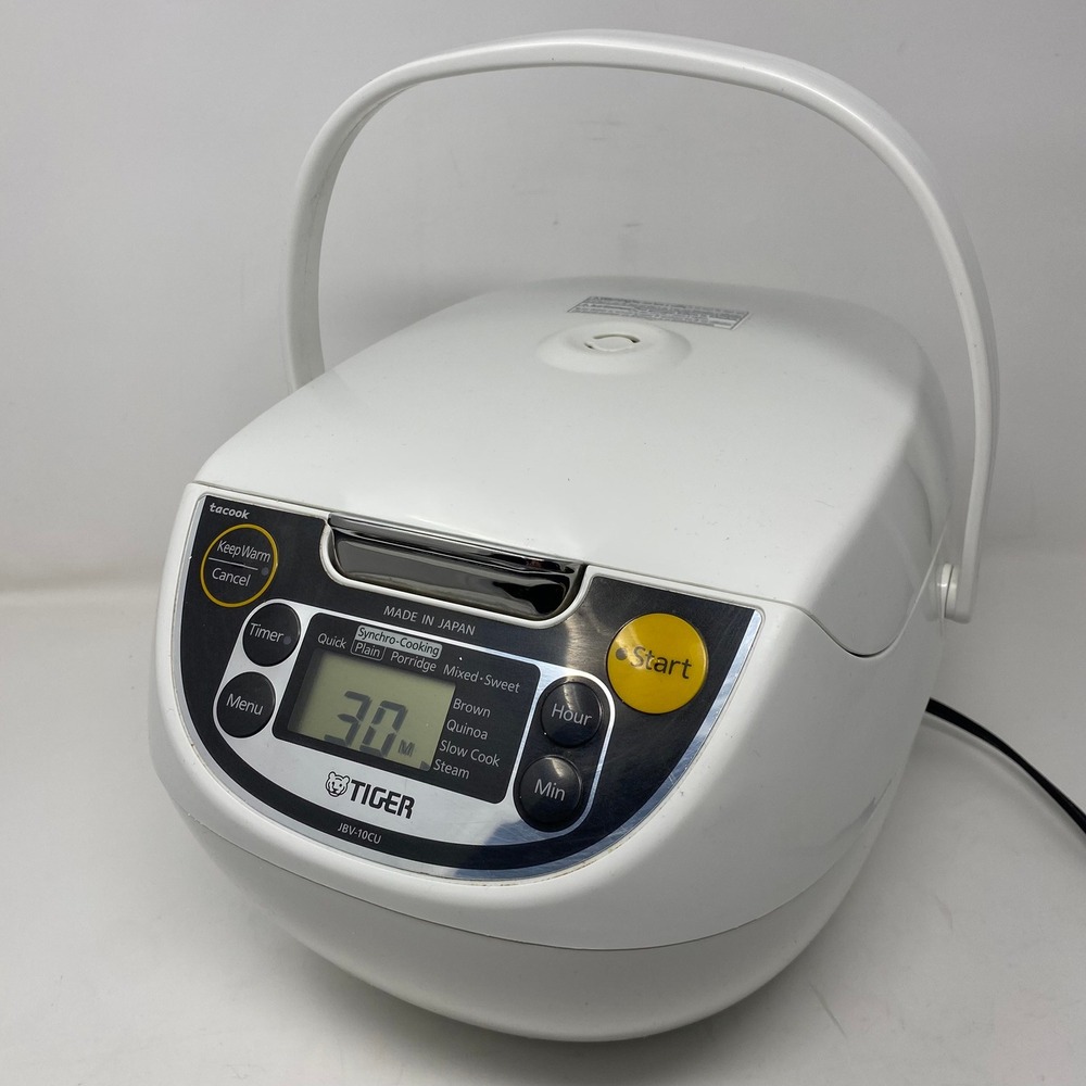 Tiger JBV-10CU 5.5 Cup Digital Rice Cooker Warmer White Made in Japan - Works